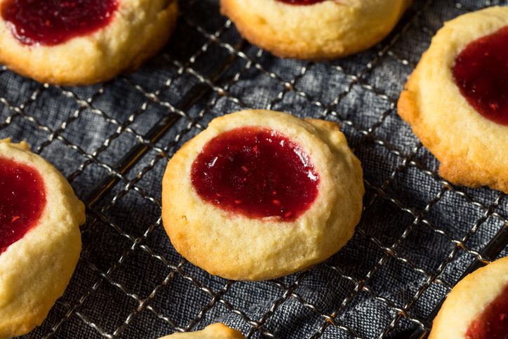 Homemade Warm Strawberry Thumbprint Cookies Ready to Eat